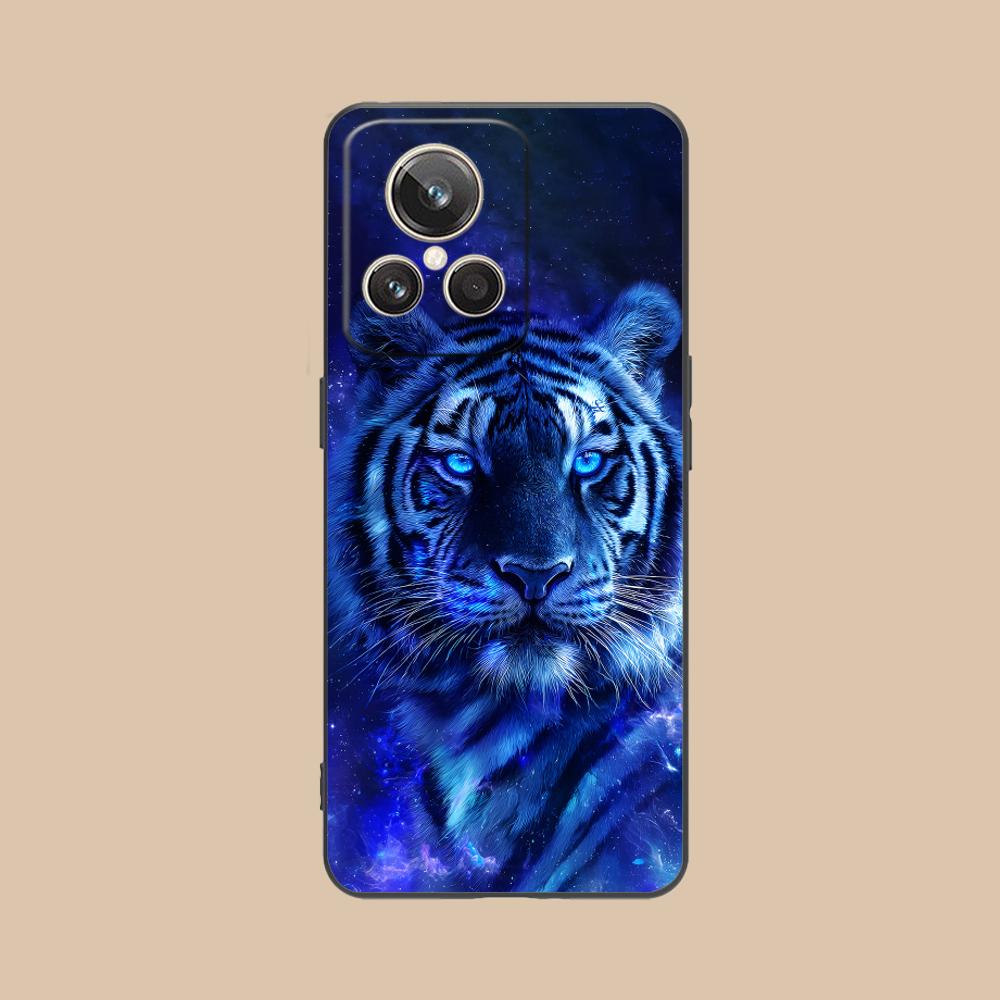 Неоновый чехол для мобильного телефона с тигром для Realme 15 14 13 12 11 10 9 Pro Plus T i Lite 5G Цветная печать Чехол Чехол Красивый