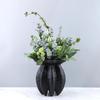 Черные полимерные поделки Ваза для цветов в форме лепестка Плиссированный поднос Аксессуары для цветочной композиции Геометрическая скульптура Домашний декор