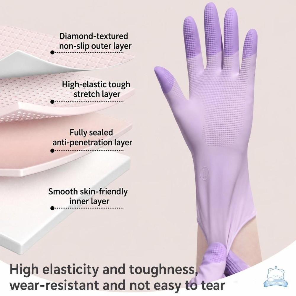 Natural Latex Household Cleaning Gloves Waterproof Latex Protective Gloves For Laundry Cleaning