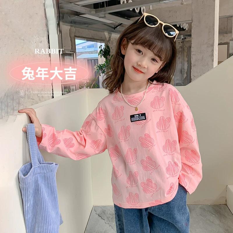 Girls Long Sleeve T Shirt for Spring Autumn Stylish and Versatile Top