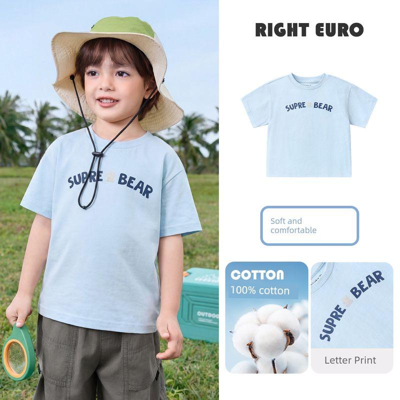 Right-Ou Boys' Cool Short-Sleeve T-Shirt 2026 Summer New Children's Clothing Antibacterial Thin Top for Kids and Babies