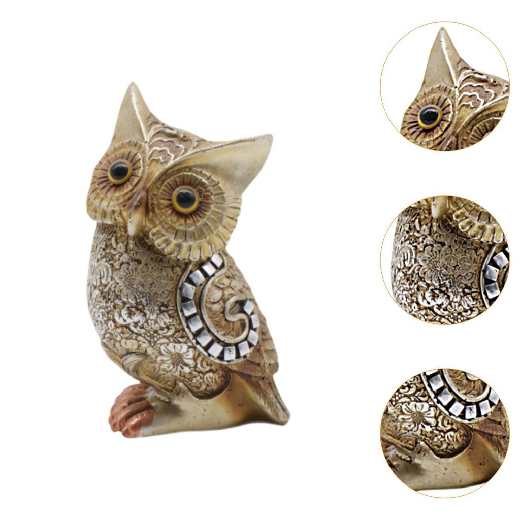 Brown Owl Figurine,Resin Statue Creative Collection,Animal Sculpture,Desktop Decoration for Office Table Hotel Bedroom