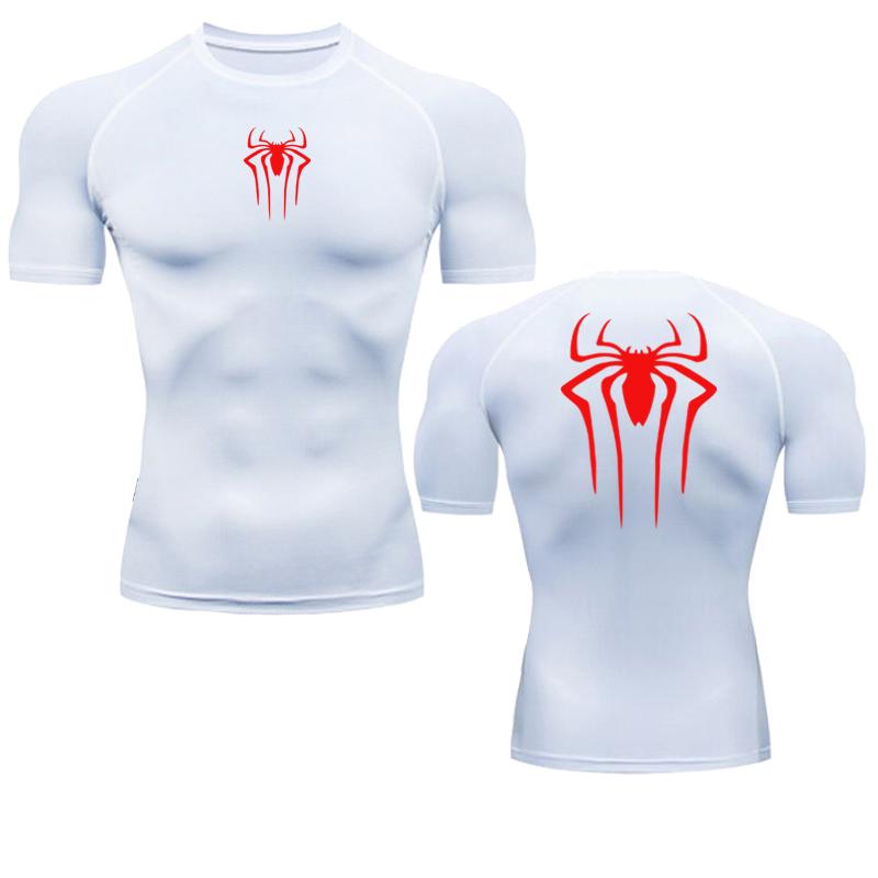 Printed Men's Athletic Compression Shirts Athletic Quick Dry Breathable Rash Guard Athletic Tight Workout Tops Summer Men