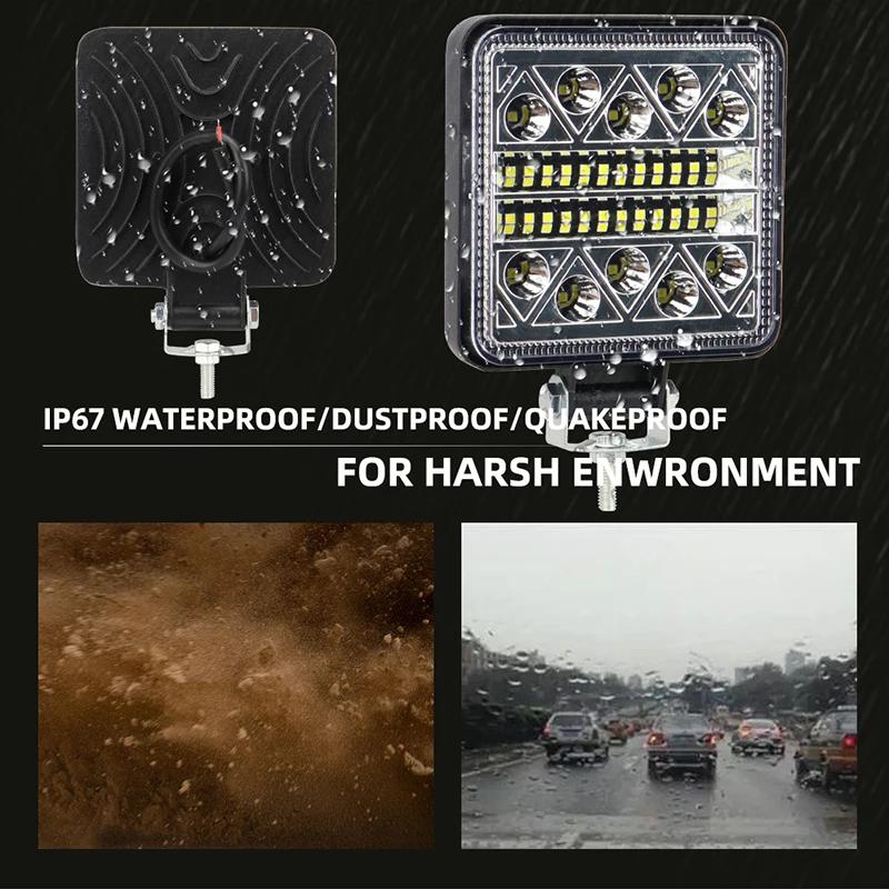 1pcs 102W Lightbar Spotlight Offroad LED Work Light Bar 3030 LED 34SMD Square For Tractor SUV Truck Driving Fog Lamp