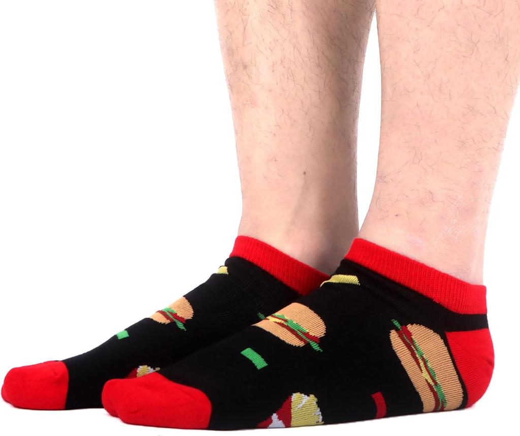 Men's Quality Business Ankle Socks Casual Novelty Graffiti Food Geometric Lattice Colorful Summer Happy Combed Cotton Short Sock