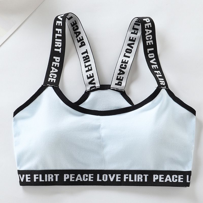 Girl Racerback Cotton Sport Training Bra Solid Color Wide Strap Underwear 8-14Years