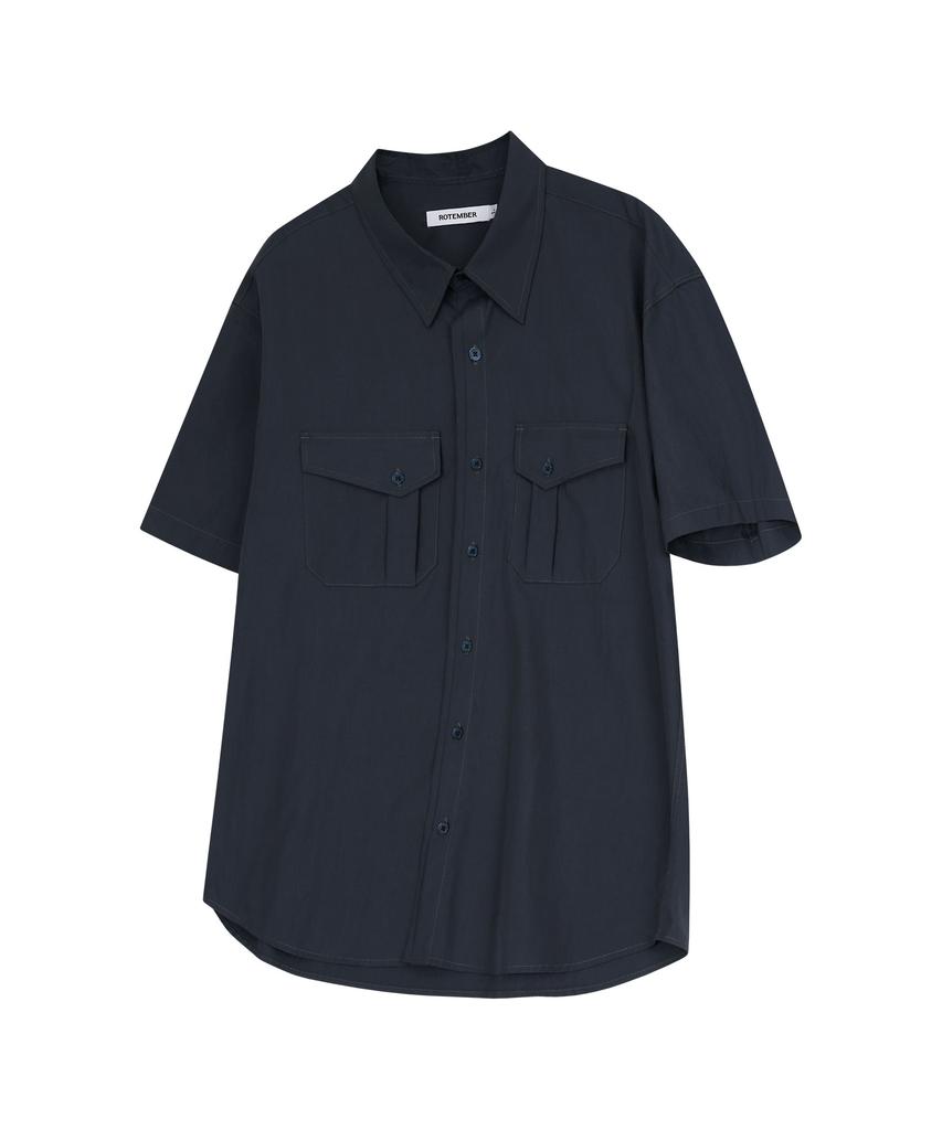 ROTEMBER Sierra Western Pocket Half Shirt [Navy]