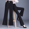 Женские брюки-клеш с высокой посадкой на весну/лето 2025 - Черные, стильные и универсальные с эластичной талией