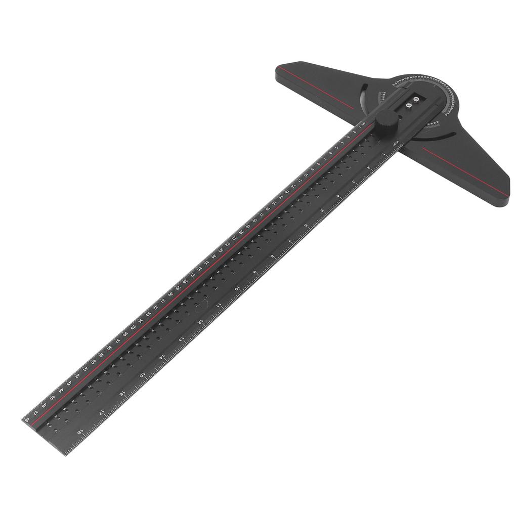 Woodworking T Ruler Aluminum Alloy Multifunctional Carpenter Scriber with Rotatable Angle Gauge
