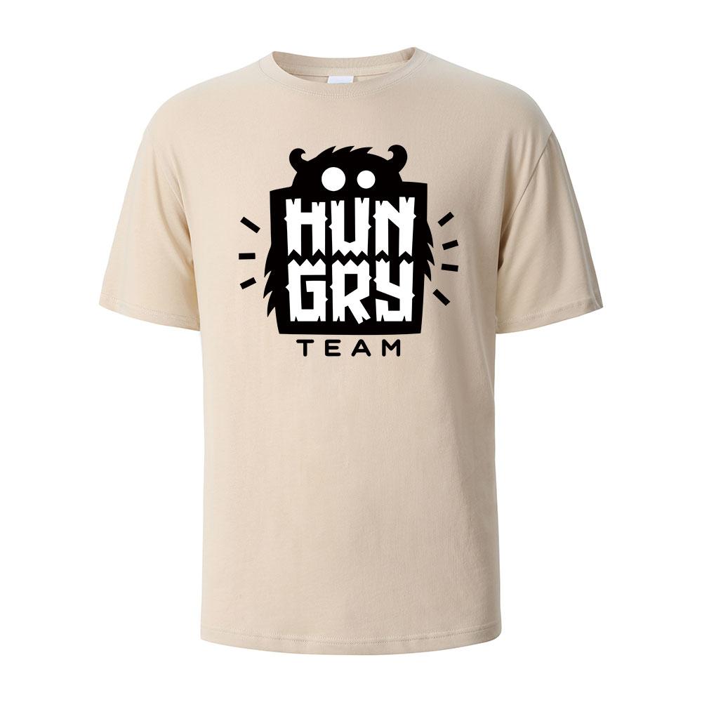 Funny HipHop Hungry Printing Tshirt For Men Wowen 100 Cotton Summer Breathable Tops Oneck Oversize Basic Tees Mens Clothing
