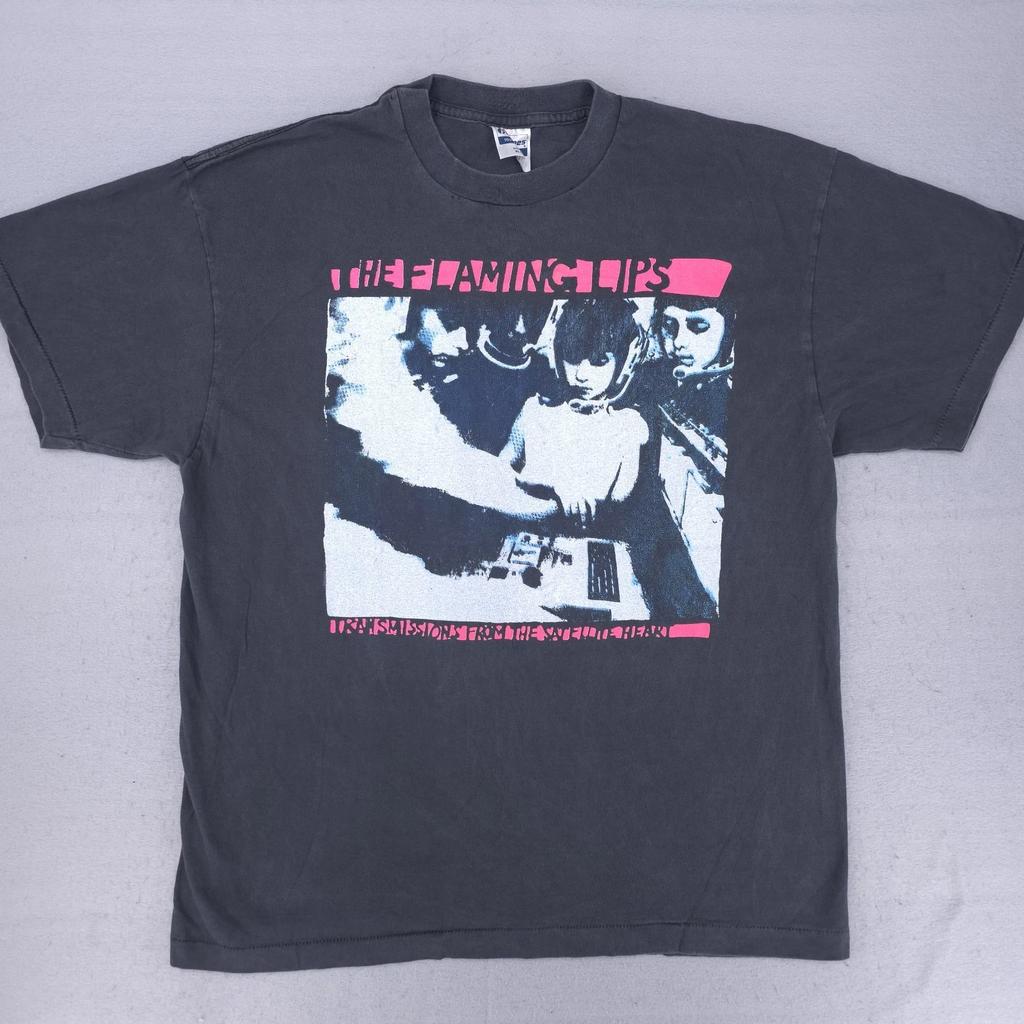 Винтажная футболка The Flaming Lips Мужская XL Черная РЕПРИНТ 90-х Waterbug Transmissions Панк