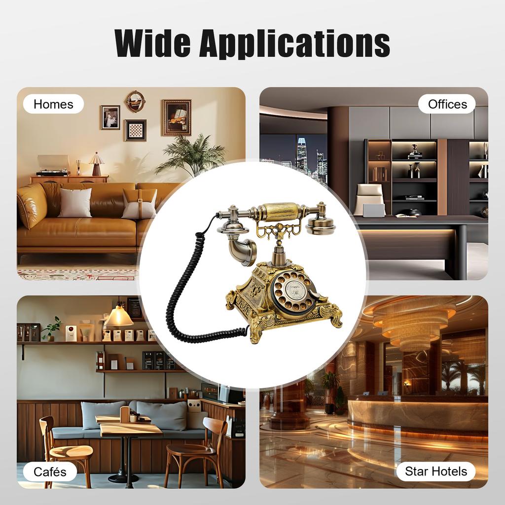 Vintage Telephone Antique Phone Rotary Old Fashion Phone Vintage Landline Phone Decor Rotary Retro Telephone for Home Office Use