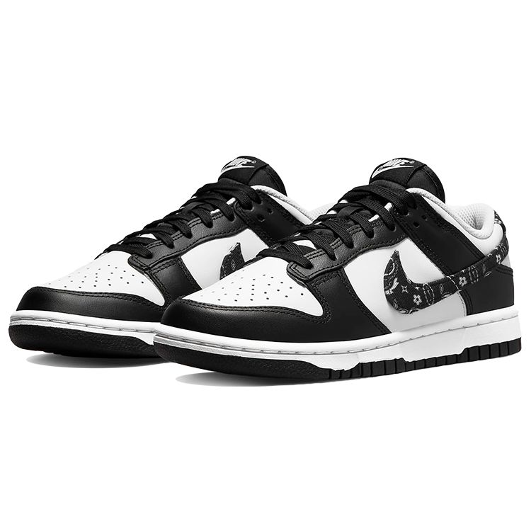 Nike Dunk Low Черные женские кроссовки с узором пейсли белые DH4401-100