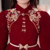 Корейский Серебристый Лисий Бархат 410г Формальное Платье Принцессы для Девочек - Осенне-Зимнее Новогоднее Платье