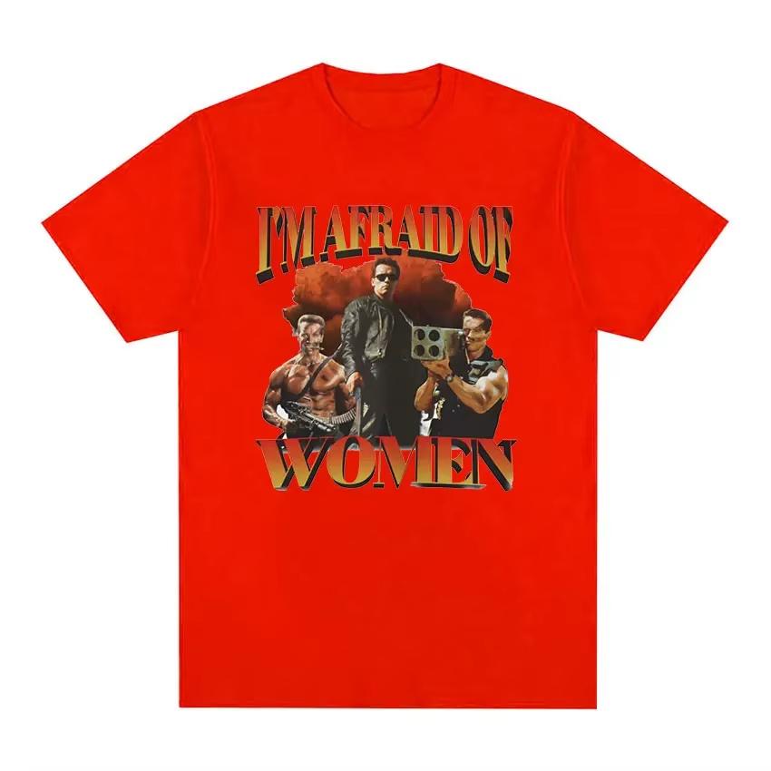 Im Afraid of Women Gym Retro Graphic T Shirt Unisexs Gothic Fashion Short Sleeve Tshirts Unisex Clothing Tshirt