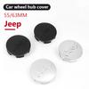4Pcs 55/63MM Car Wheel Center Cover Stickers Hub Cap Decoration For Jeep Grand Cherokee Wrangler JK Gladiator Compass Renegade P