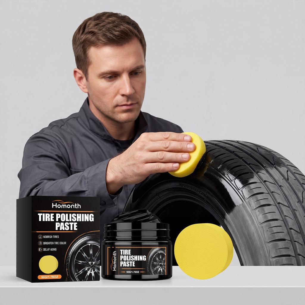 HOMONTH Tire Care Cream Car Tire Blackening Restorer Polish Shine Renew Daily Maintenance High Gloss Long-Lasting Universal