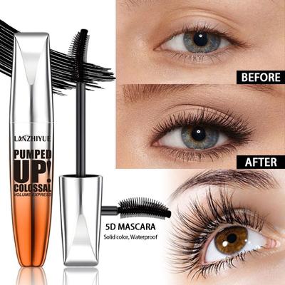 Тушь для ресниц 5D Mascara 24-часового действия с драматическим объемом - водостойкая, не размазывающаяся, насыщенная черная формула для экстремального удлинения и подкручивания