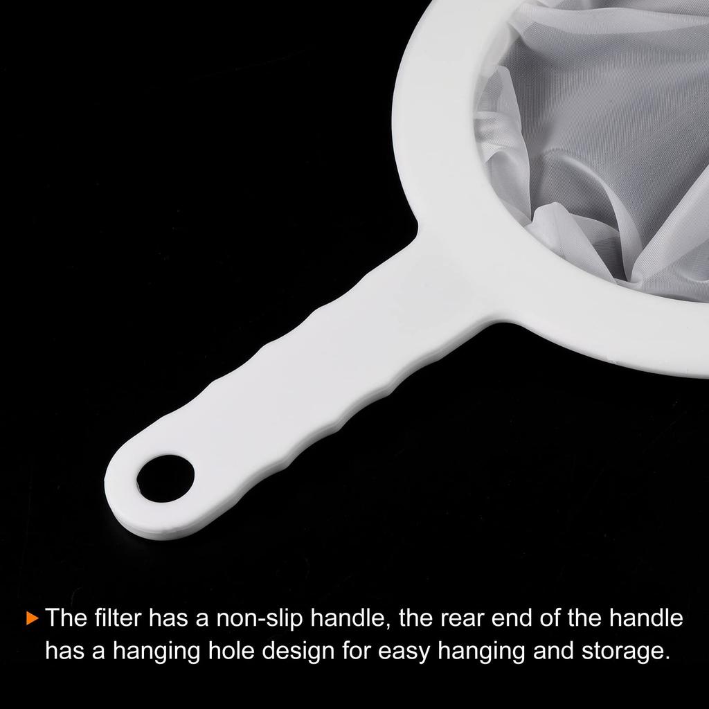 PATIKIL 235 X 145 Mm Food Filter Strainer, 200 Mesh, Kitchen Mesh Filter Strainer, Fine Mesh Sieve with Handle, for Juice, Coffee, and Soy Milk, White