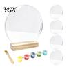 Baby Handprint Ornament Kit DIY Display Kit, Transparent Acrylic Panel And Wood Base Art Parent Child Craft Set Project, Handmade Memory Keepsake for