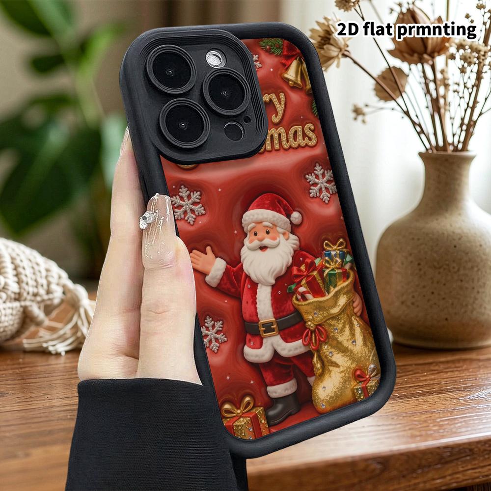 Phone Case: 2D flat design suitable for iPhone 18 17 16 15 14 13 Pro stepped protective case, puffy style, Christmas and Halloween gift