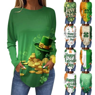 Футболки для женщин, осенние повседневные рубашки с длинным рукавом, толстовка с принтом, топ, пуловер