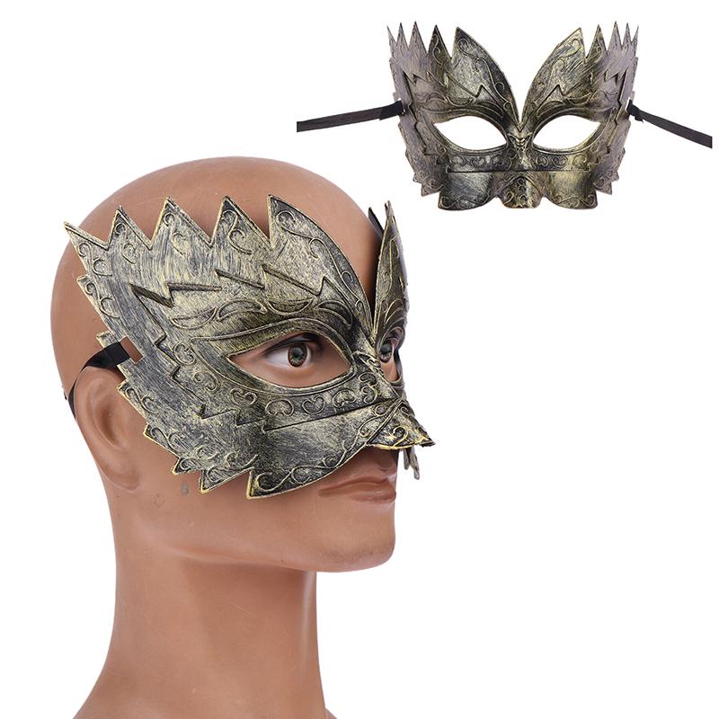 1Pc Carnival-Masquerade Mask Vintage Mask Gold Silver Half Face Mask Plastic Halloween Costume Party Mask Women Men