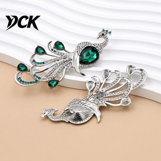 Peacock Brooch Pin Faux Crystal for Women, Bling Rhinestone Decorative Clothing Lapel Pin, Dainty Jewelry Wedding Party Prom Luxury