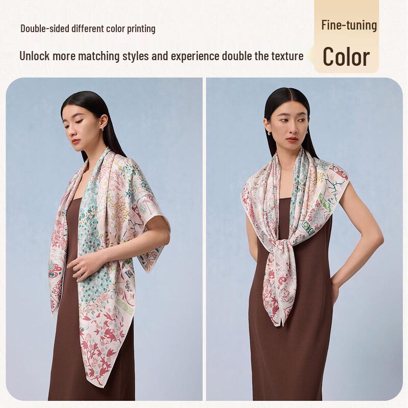 Shanghai Story Mulberry Silk Large Square Scarf