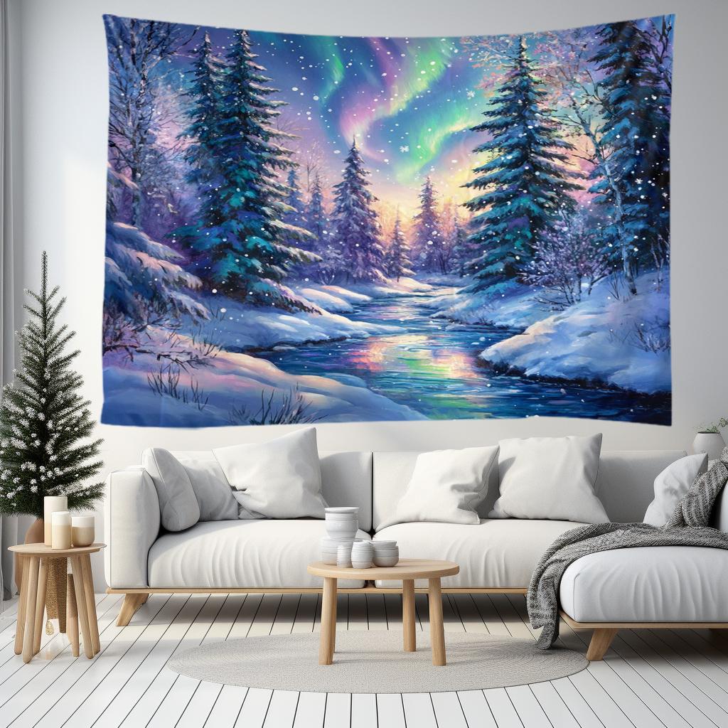 Гобелен «Рождественская елка», Настенное панно «Зимний пейзаж» для вечеринки, фестиваля, спальни, офиса, гостиной, домашнего декора, настенное украшение