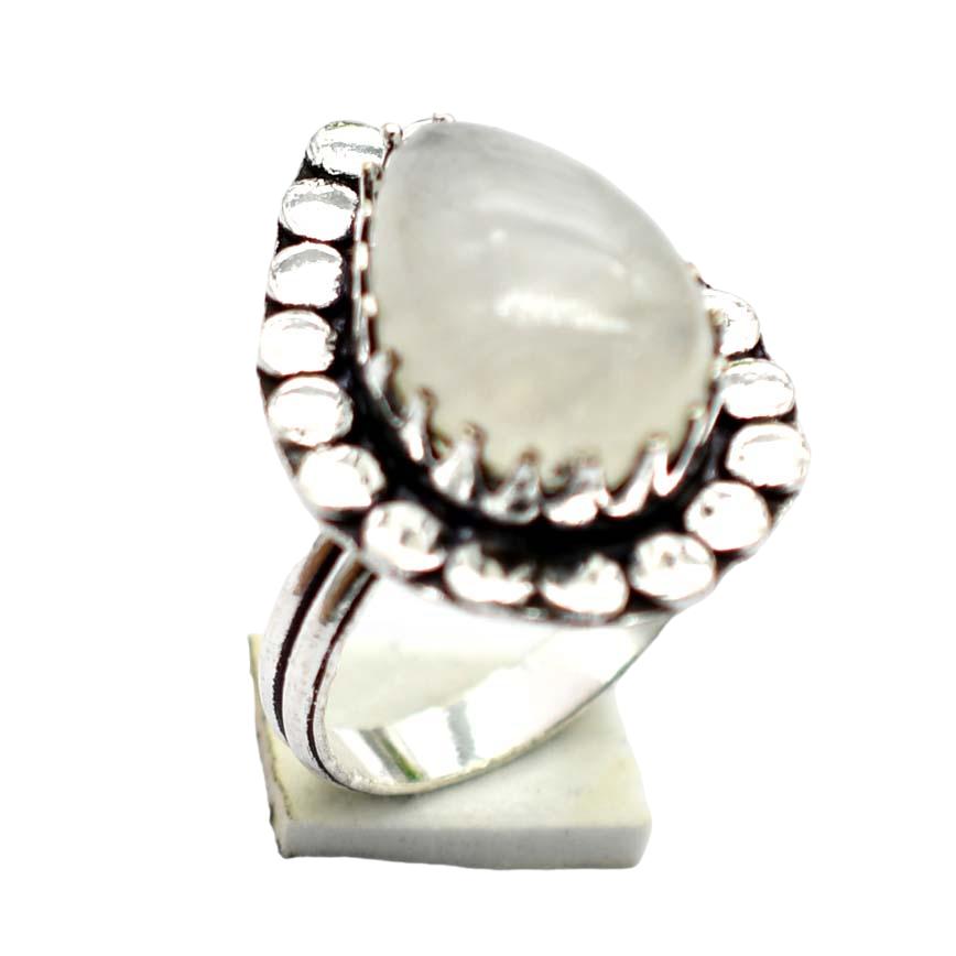 Moonstone Ethnic Handmade Ring Jewelry US Size-6.75 R 5659