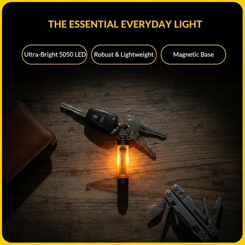 5050 Rechargeable LED Clip-On Hat Light Pocket Flashlight Mini Keychain Torch for Backpacking Hiking Power Outage