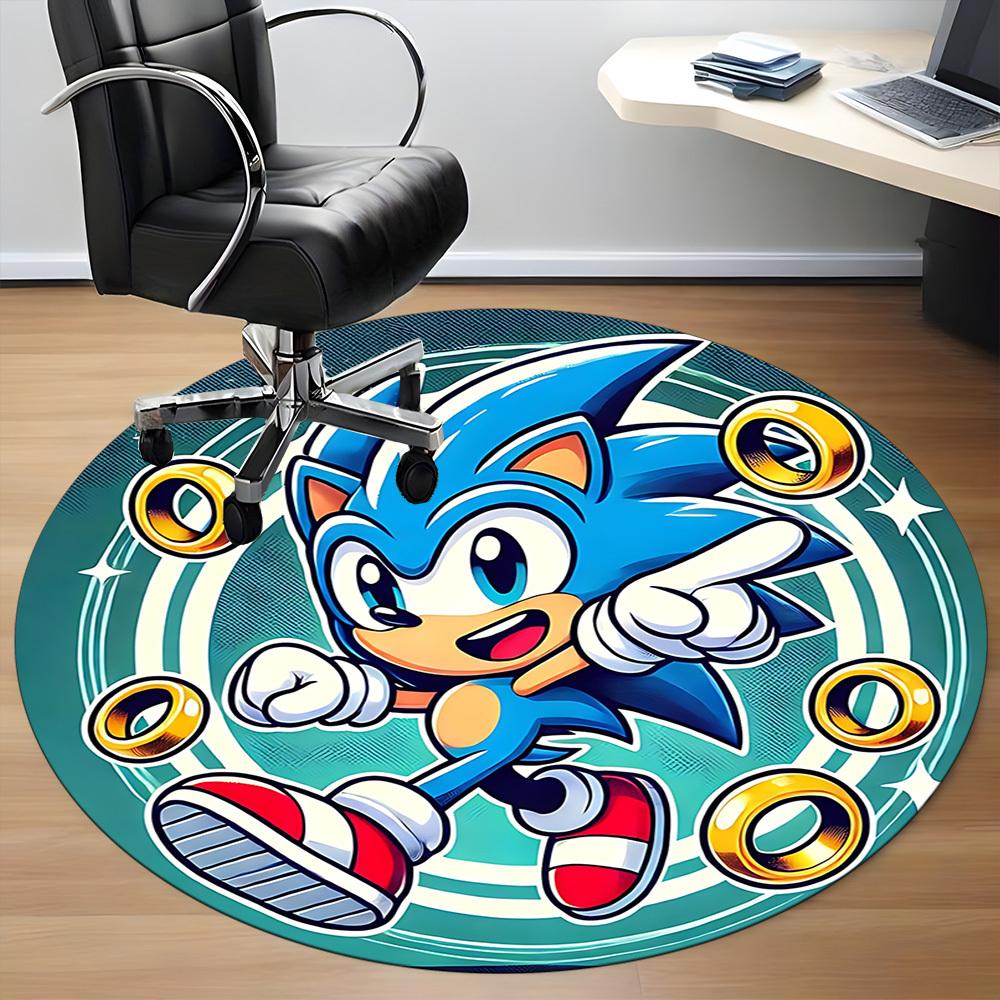 1 шт. Круглый ковер Sonic Rings для офиса, спальни, гостиной, домашний декор, декор комнаты, Offic a1016138