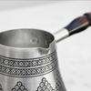 Набор для турецкого кофе из 5 предметов, жестяное покрытие внутри, медная джезва, гравированный ибрик, равномерное распределение тепла, для домашнего декора