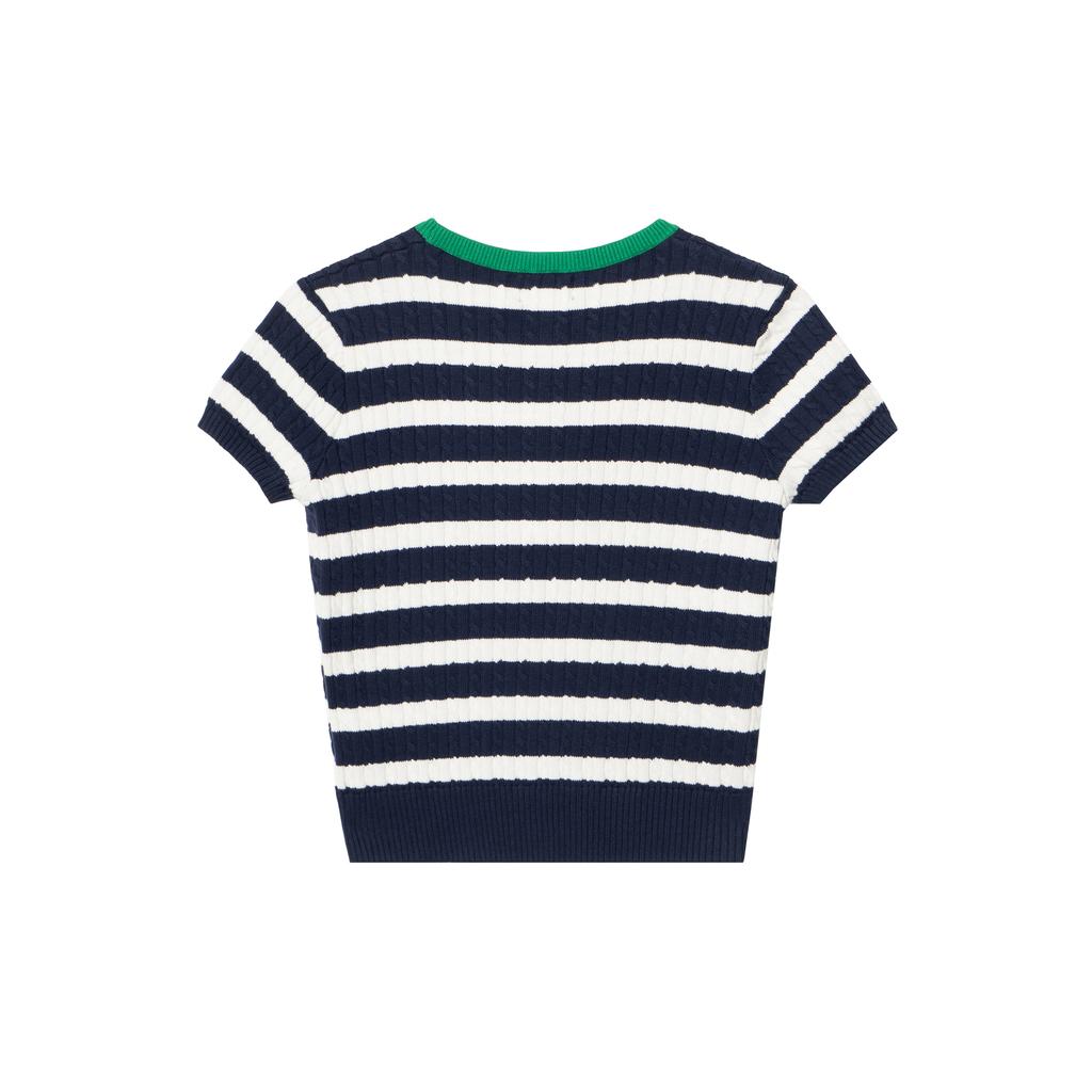 Комплект платьев Polo Ralph Lauren В полоску Хлопковый трикотаж Вышивка пони Детское платье CWPO2STG2U20034-410