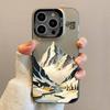 Ударопрочный чехол для телефона 'Закат' iphone16pro Для iPhone 16 15 Pro Max 16E 14 13 12 11 16Plus Персонализированный Вершина горы Самолет