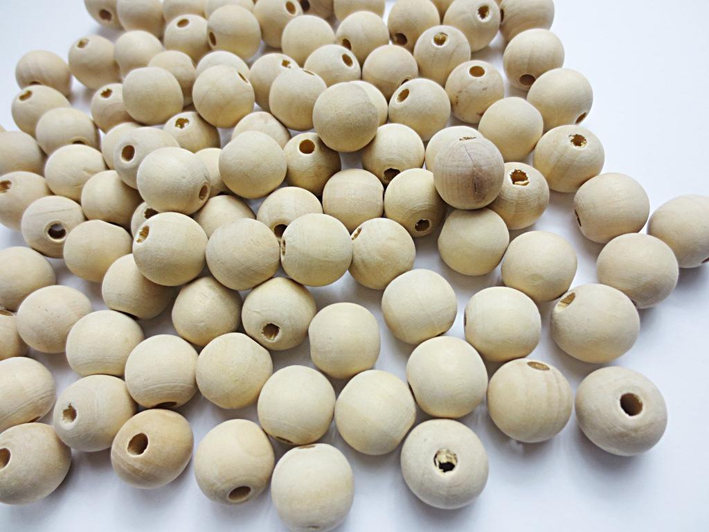 Большие деревянные бусины из простого дерева, набор из 100 шт., 14 мм. Дополнительные материалы. Детали ручной работы. Разные товары Huey.