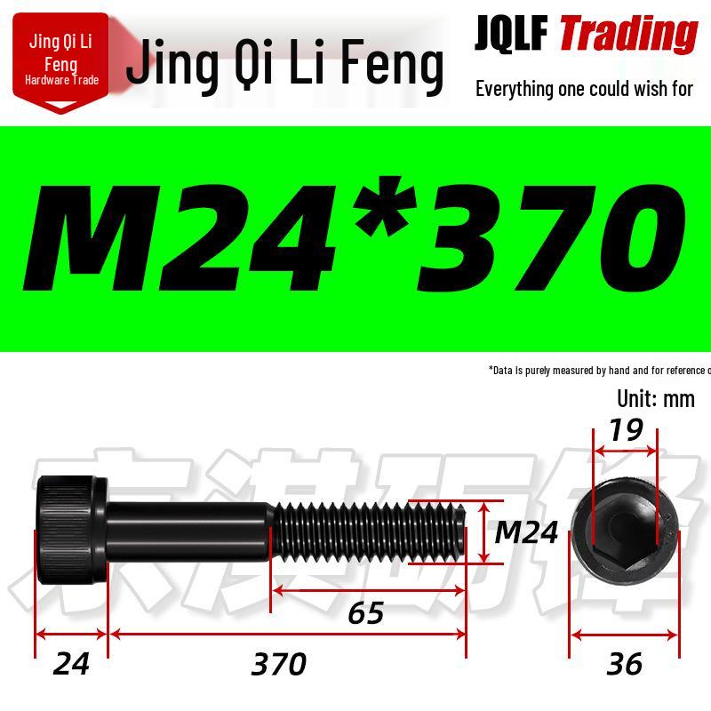 M20-M27 High Strength Blackened Hex Socket Head Cap Screw with Knurled Cylindrical Half Thread