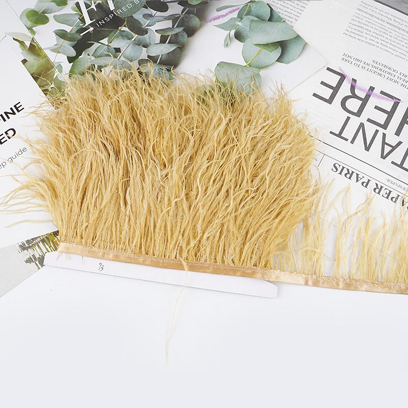 8-10Cm Ostrich Feather Wedding Dress Diy Performance Clothing Accessories Feather Tassel Including Webbing