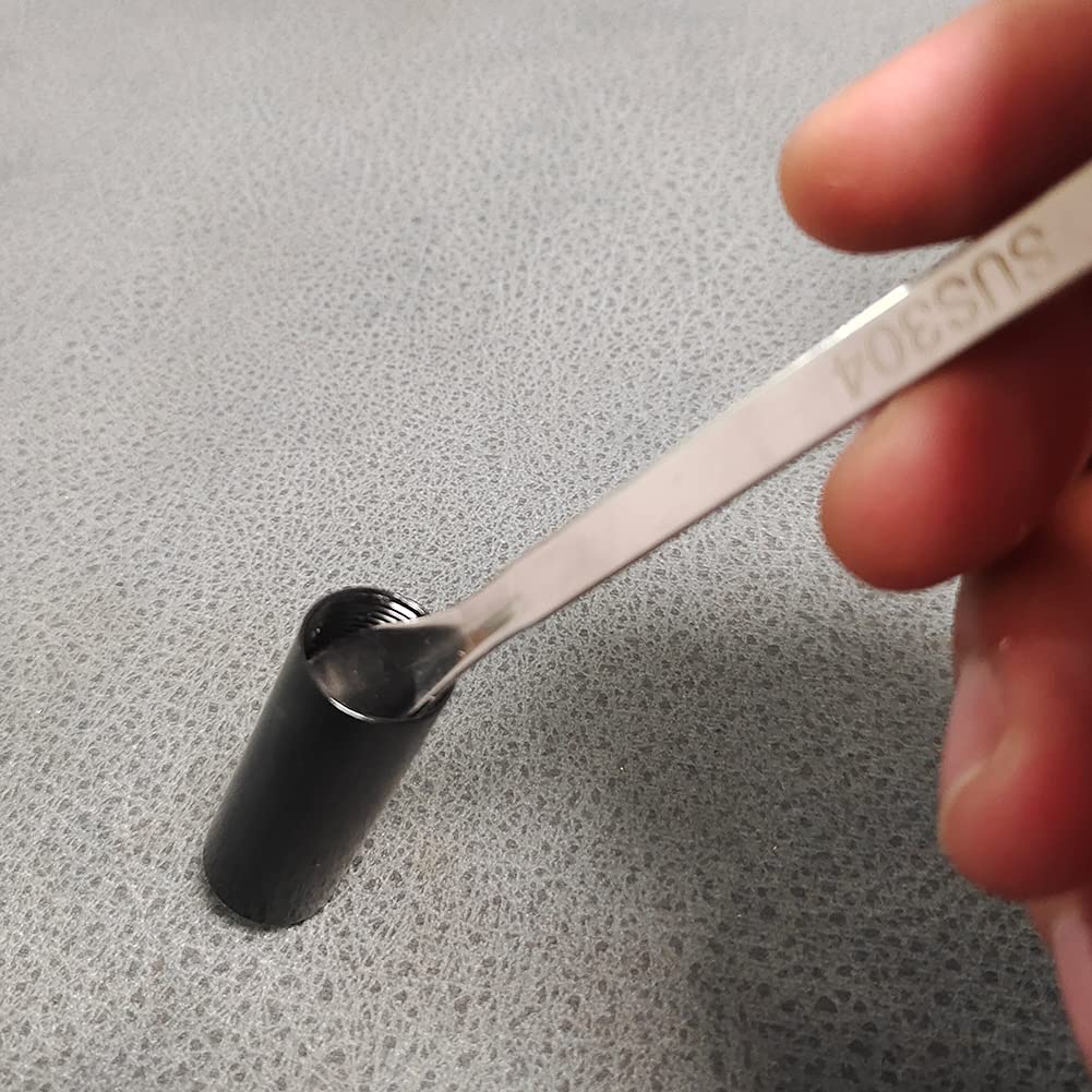 Powder Spoon Kit - 4 Pieces 6.3 Inch Stainless Steel Snuff Spoon Double Sided Teaspoon Medicine Scoop Mini Lab Shovel Capsule Filler Wax Tool for Dry