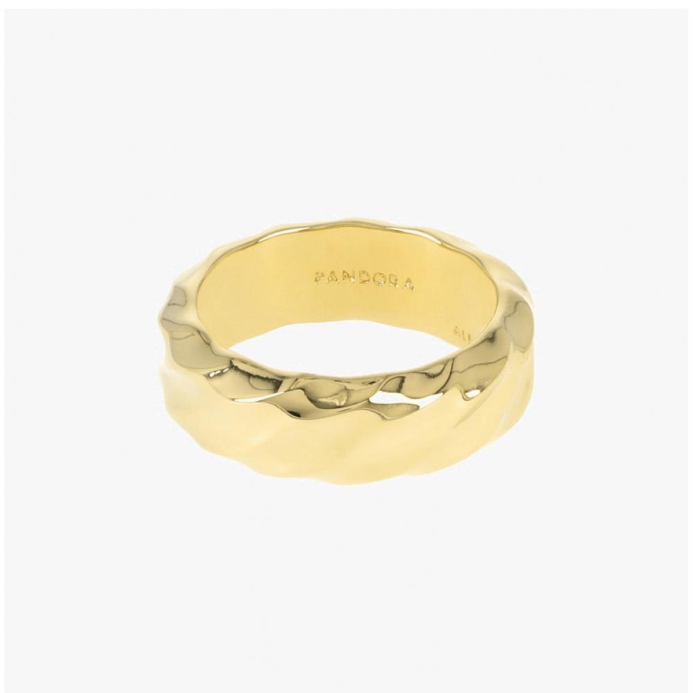 Кольцо Pandora Rippled с широким ободком 163886c00