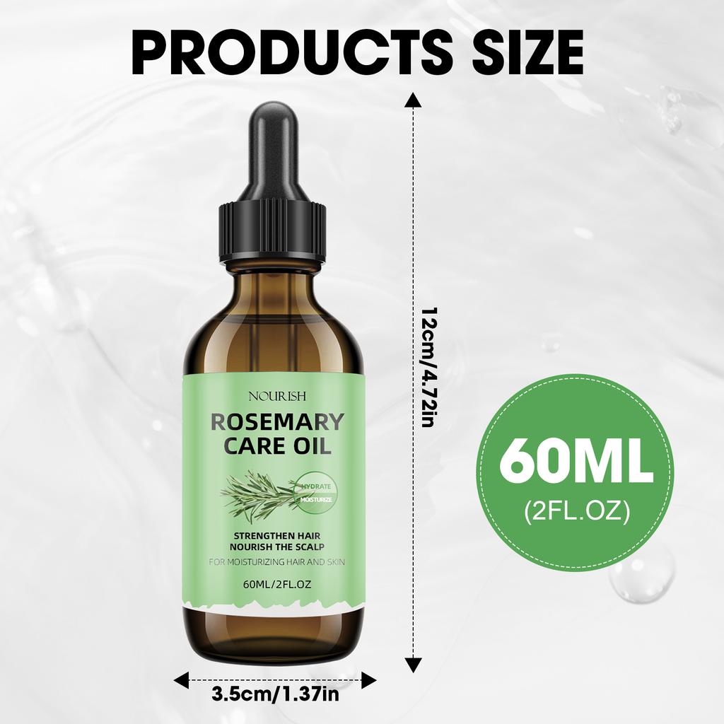 Rosemary Multipurpose Hair and Skin Care Oil Strengthening Serum for Scalp Nourishment and Radiant Skin 60ML Glass Dropper for All Types