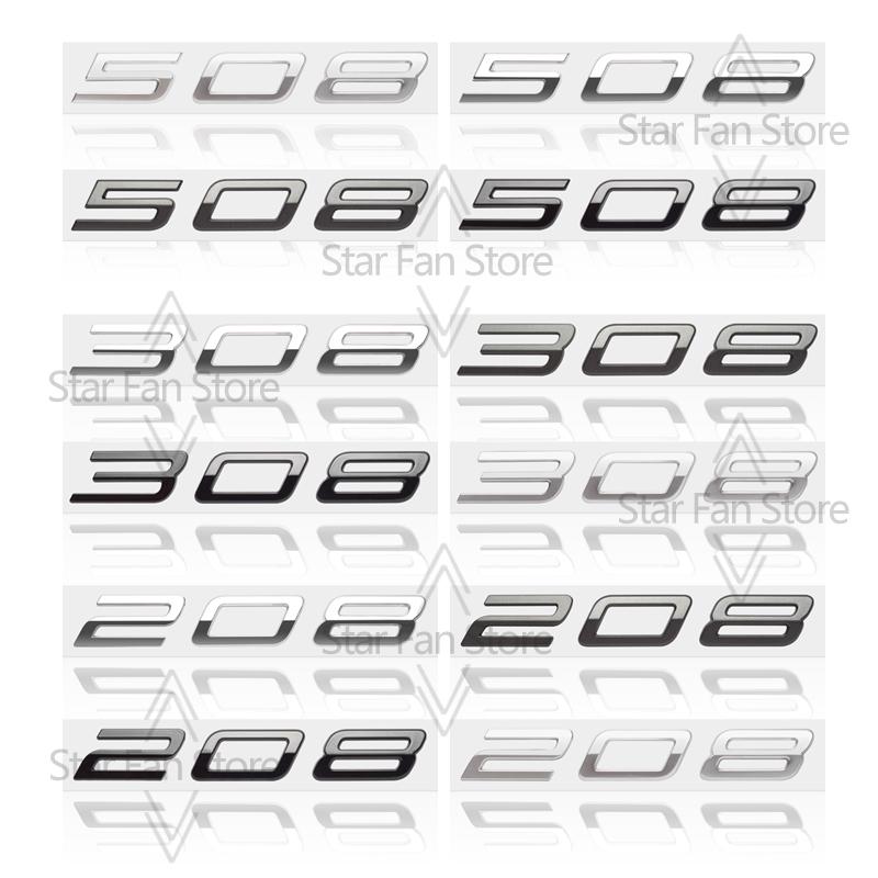 Metal For New Peugeot 308 208 508 Logo Badge 3D Stickers Fender Emblem Decal Auto Accessories Letter Decoration Car Styling
