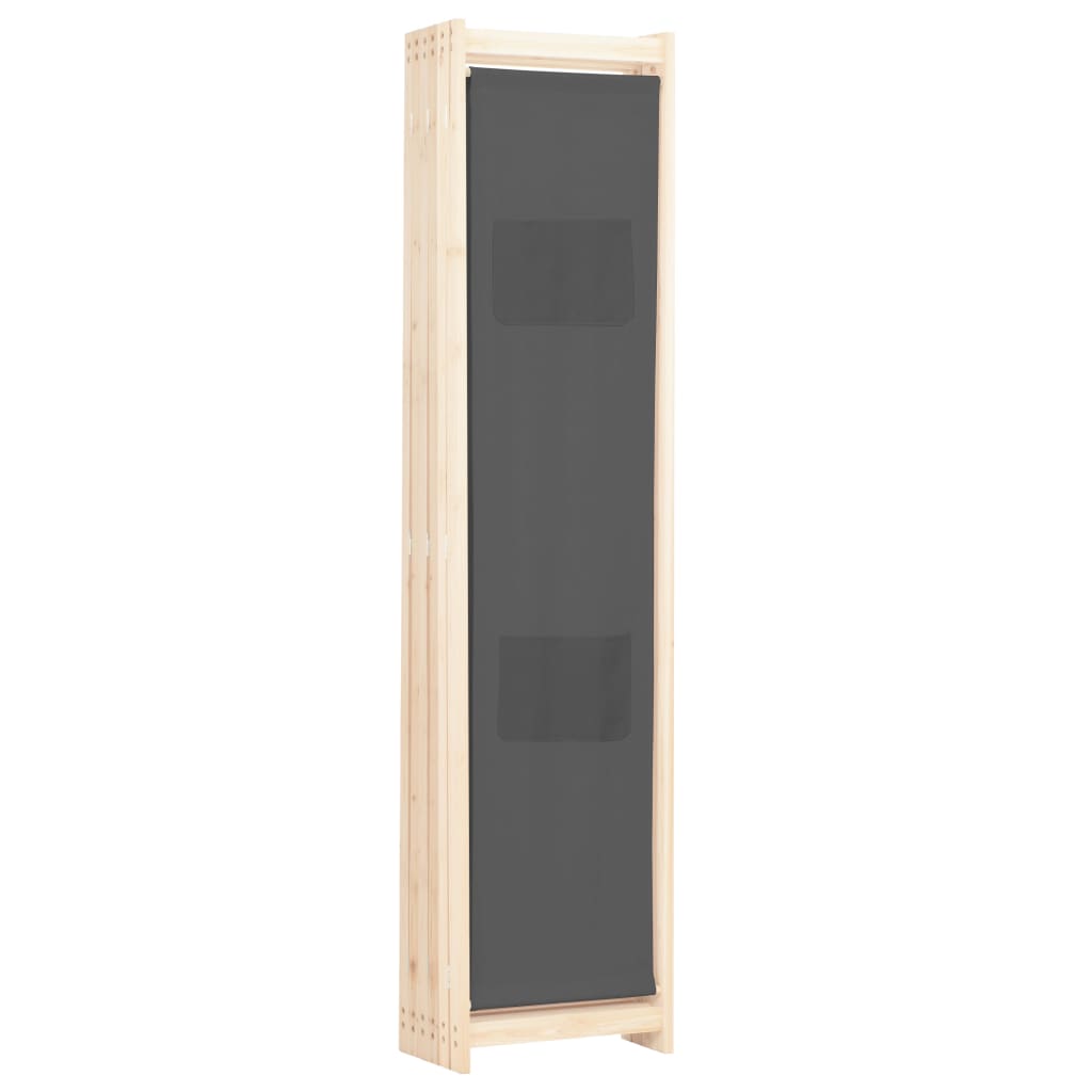 6 Panel Room Divider Gray 240 x 170 x 4 cm Fabric