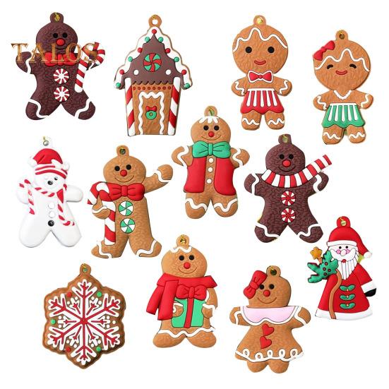12 шт. Рождественские пряничные человечки, украшения для рождественской елки, подвесные украшения в виде пряничной куклы для праздничного декора дома
