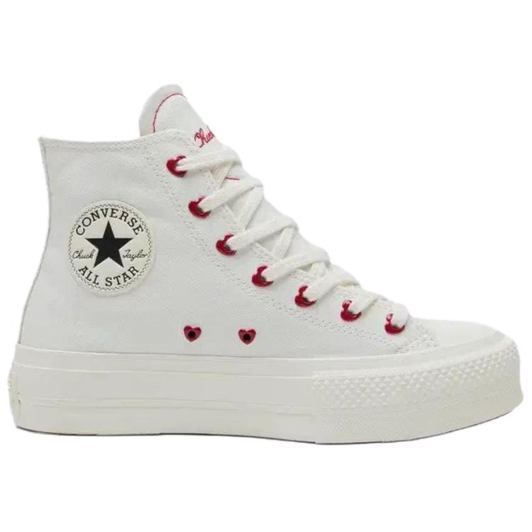 Converse Кеды на платформе All Star Lift Серия Love Удобная посадка Высокие холщовые кеды Женские кроссовки Белые A19058C