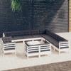 Day and Night - Day and Night Garden Furniture 14 Pieces with White Cushions Solid Pine Wood