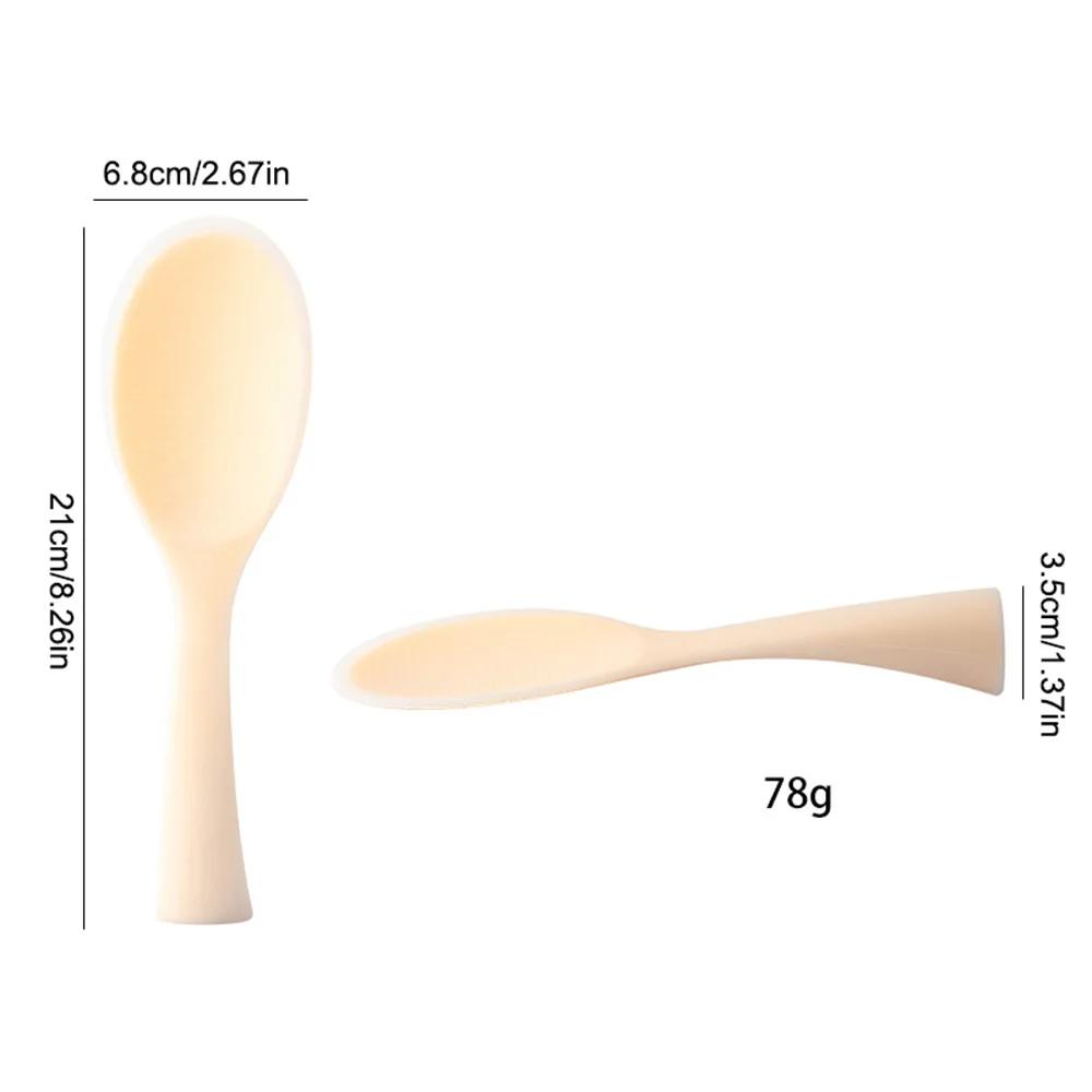 1 шт., силиконовая ложка, антипригарная кухонная ложка, анти-ошпаривающая кастрюля для риса, устойчивая к высоким температурам ложка, прочные кухонные гаджеты