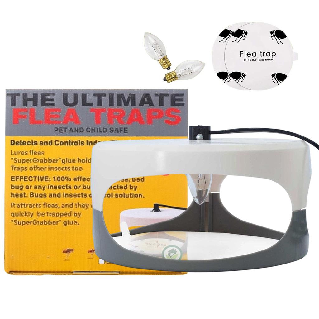 Indoor flea lamp, an insect-attracting lamp with adhesive pads