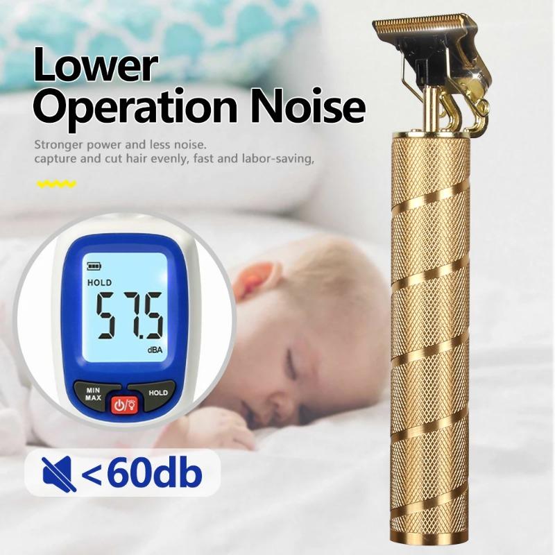 НЕРЖАВЕЮЩАЯ СТАЛЬ Спиральная металлическая винтажная электрическая машинка для стрижки волос T9 Профессиональная электробритва Перезаряжаемый парикмахерский триммер